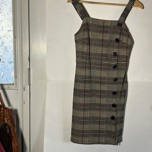 Angie Plaid Mini Dress in Black, Cream, Red